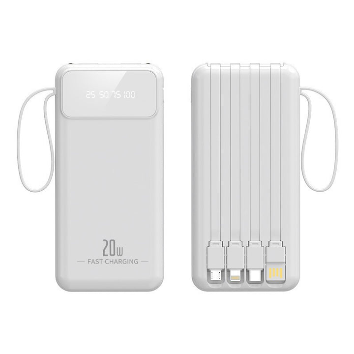 Powerbank med multifunksjonelle ladekabler og digital ladet skjerm Skanto