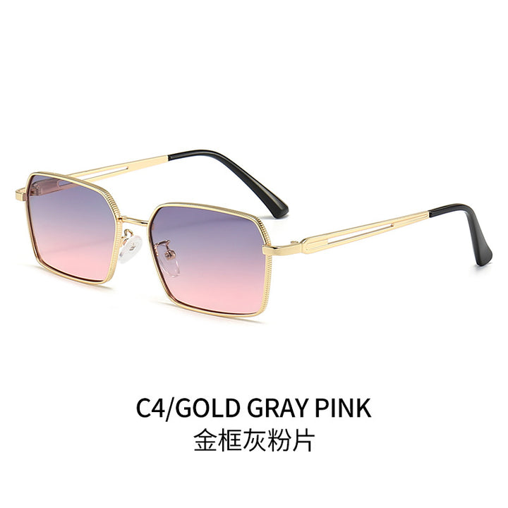 Dame kvadratisk solbrilles med minimalistiske metallaccents Skanto