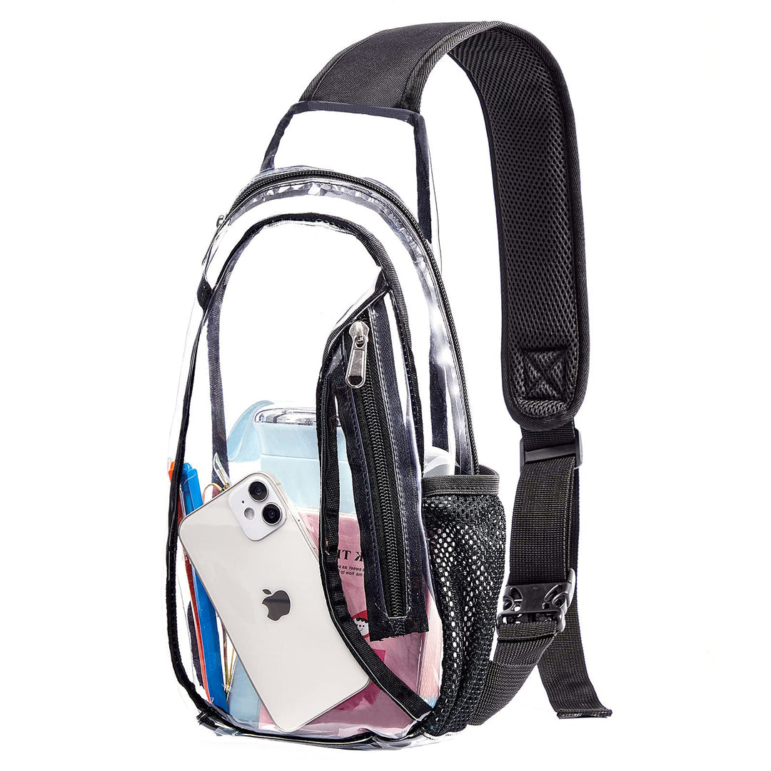 Unisex gjennomsiktig sling ryggsekk med flere rom Skanto