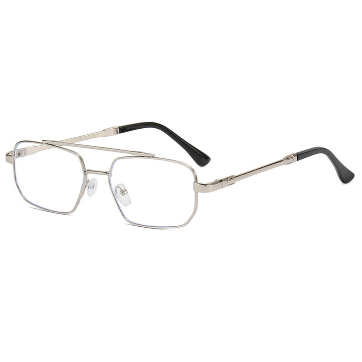 Dame moteriktig geometrisk brille med lett metallramme Skanto
