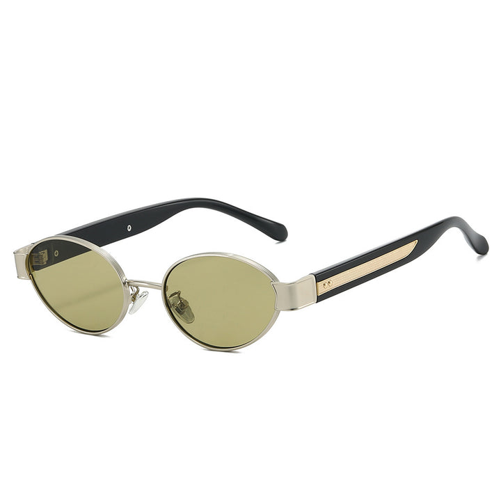 Dame solbrille i moderne, ovale ramme med harmonisk fargekombinasjon Skanto