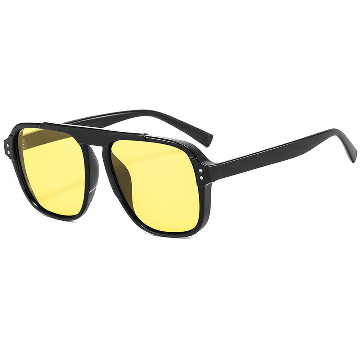 Dame geometrisk solbrille med polarisert gult glass Skanto