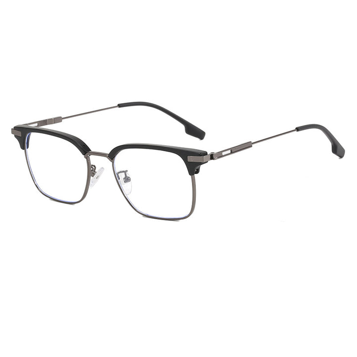 Dame kvadratisk solbrille med lett metallramme og brede stenger Skanto