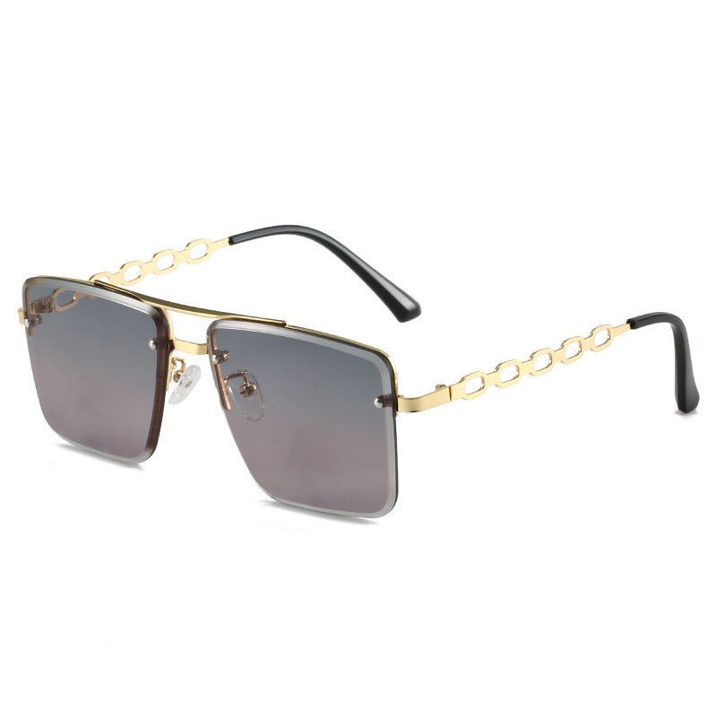 Dame Kvadratisk Solbrille med elegant Kjede Struktur Skanto
