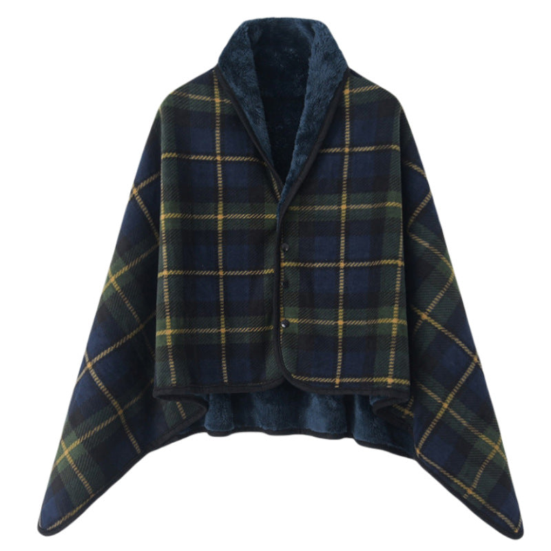Dame elegant varmholdende Poncho-teppe Skanto