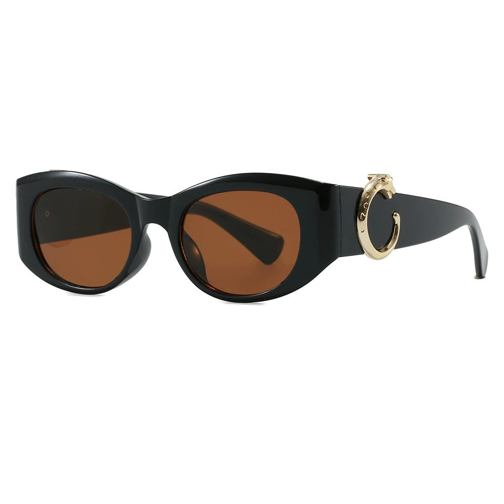 Dame elegant Cat-Eye solbriller med gulldetaljer Skanto