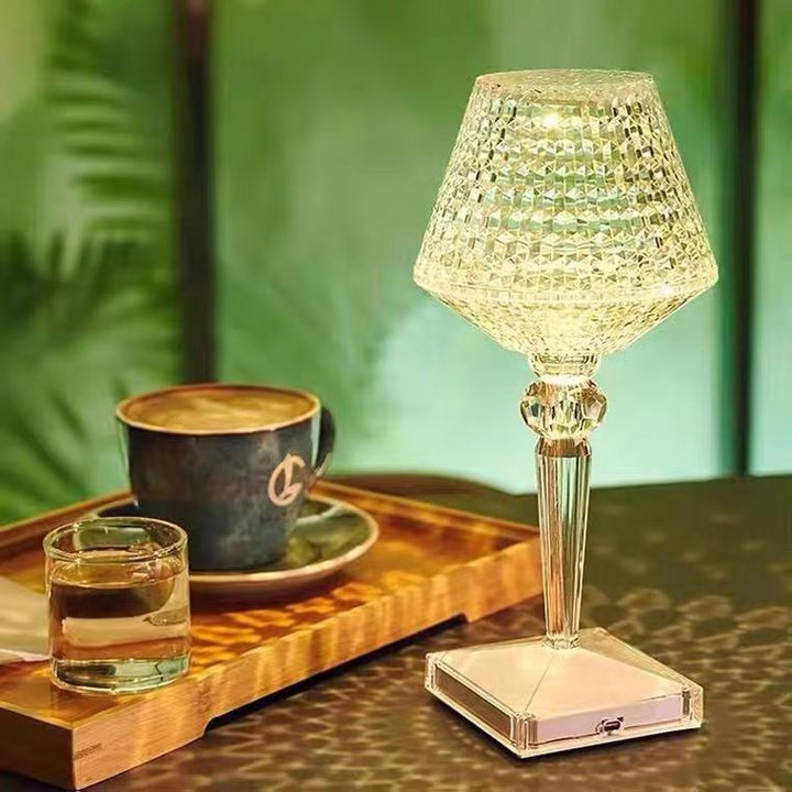 Liesbeth Crystal Lampe – Luksus Bordlampe med USB-ladefunksjon Skanto