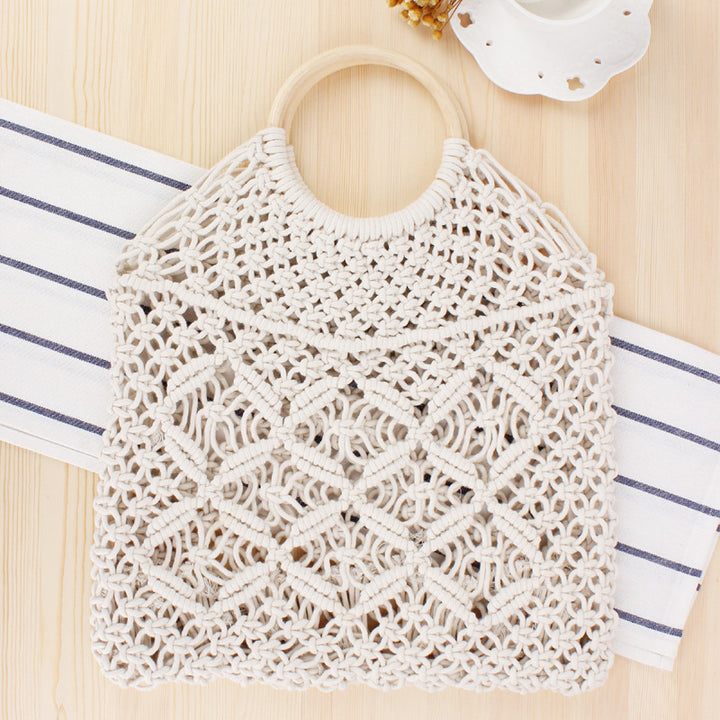 Makramee Tote bag with Double-layered Inner pocket Skanto