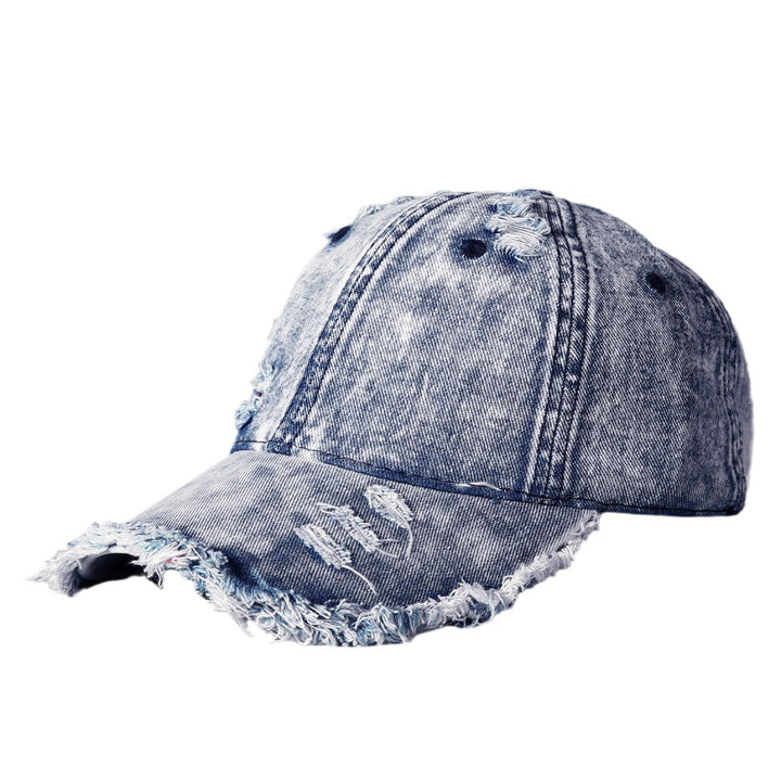 Herre Slitt Vintage Denim Baseball Cap Skanto