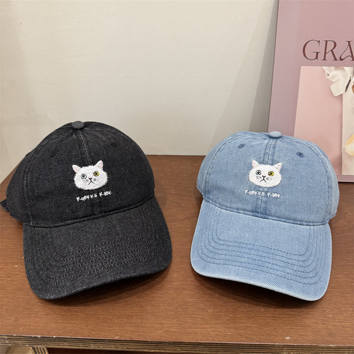 Kvinnenes avslappede bomulls baseball cap med kattedeling Skanto