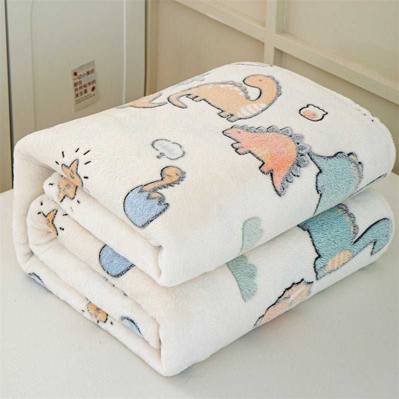 Dame Koselig Fleece-teppe med dinosaur-tema Skanto