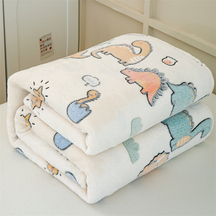 Dame Koselig Fleece-teppe med dinosaur-tema Skanto