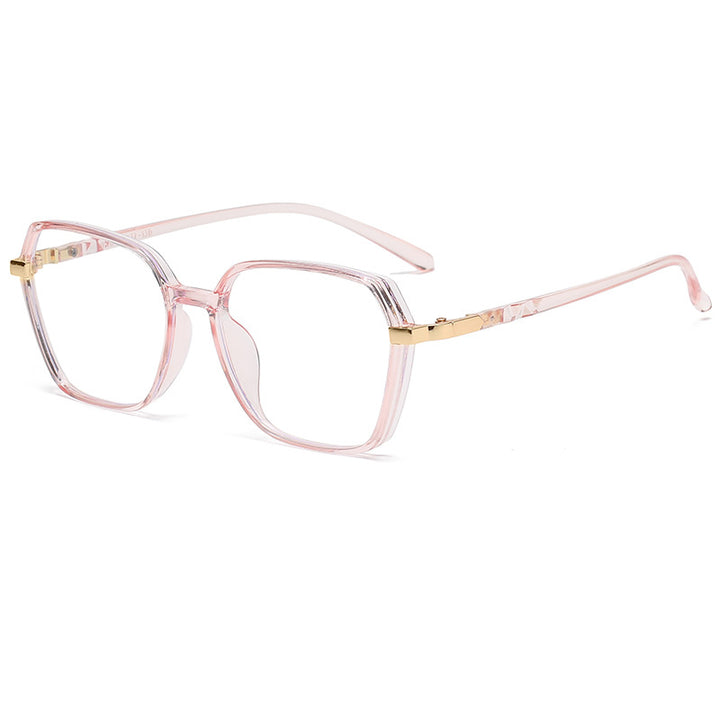 Dame moteriktig kvadratisk lesebrille med gullaccent Skanto