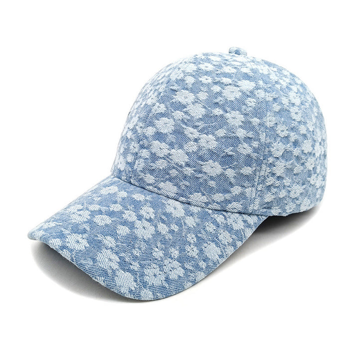 Damen Floral Teksturert Bomull Baseball Caps Skanto