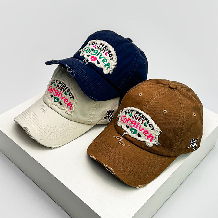 Kvinne Distressed Cotton Inspirerende Baseball Cap Skanto