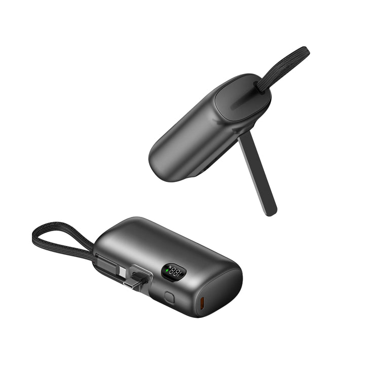 Bærbar Powerbank med digital effektindikator og multifunksjonskabel Skanto