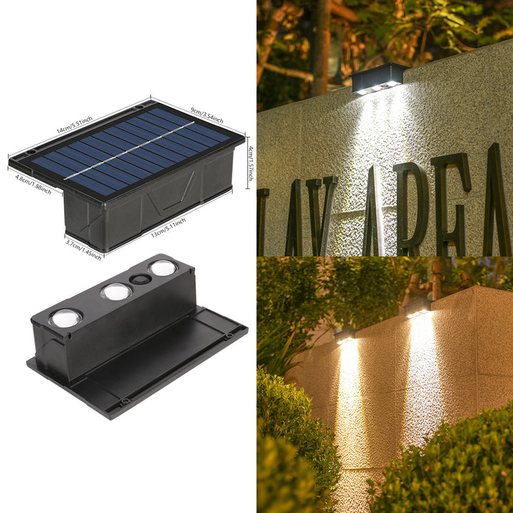 Utendørs Solenergi RGB Veggmonterte Akent Lys Med Dobbel Stråle Vanntett Design Skanto