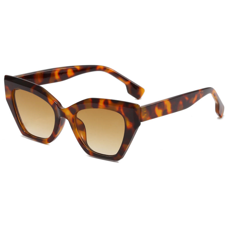 Dame asymmetrisk oversized solbriller med trendy ramme Skanto
