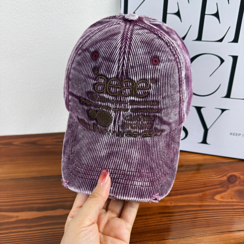 Kvinne's Slitt Cordfløyel Baseball Caps Skanto
