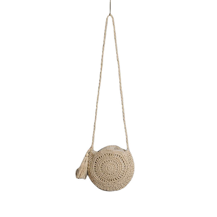 Rundveske laget av naturlig jute med trendy frynse-detalj Skanto