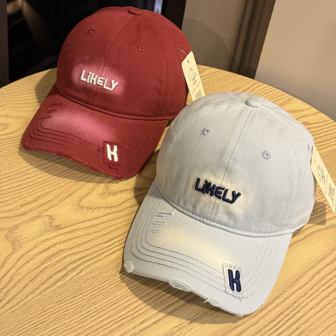 Kvinne Slitt Brodert Baseball Caps Skanto