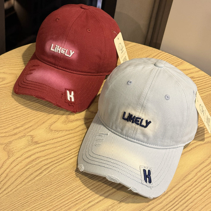 Kvinne Slitt Brodert Baseball Caps Skanto