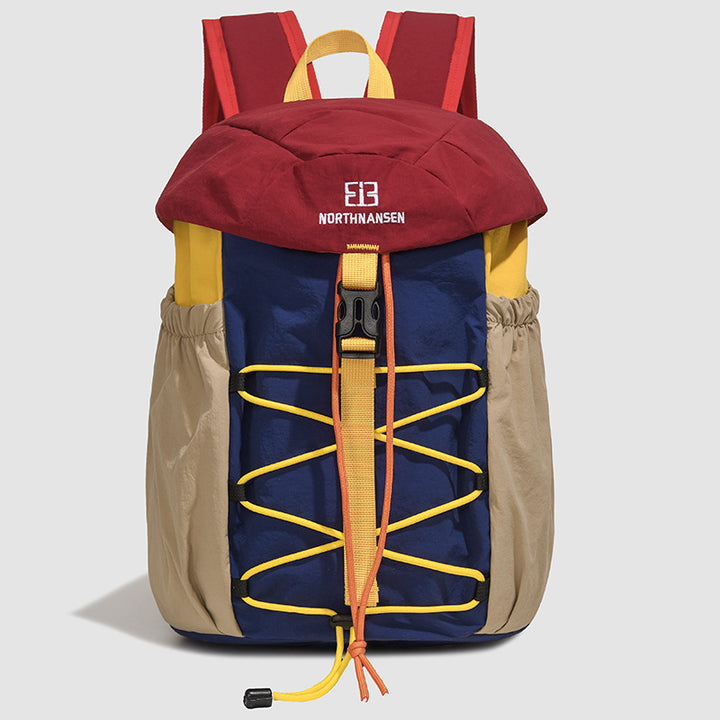 Unisex nan lettere urban utendørs ryggsekk med elastisk frontstrammesnor og side elastiske lommer Skanto
