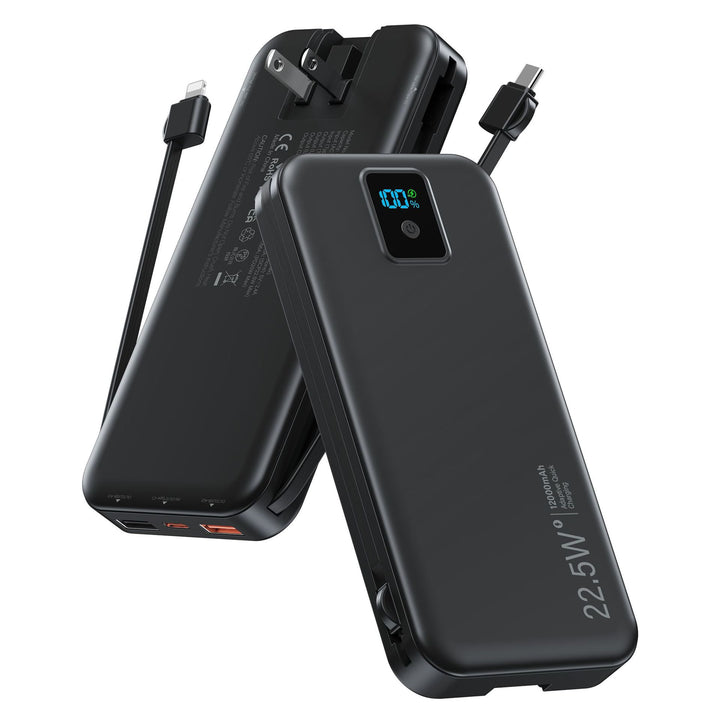Powerbank med digitalt LCD-display og integrert lader Skanto