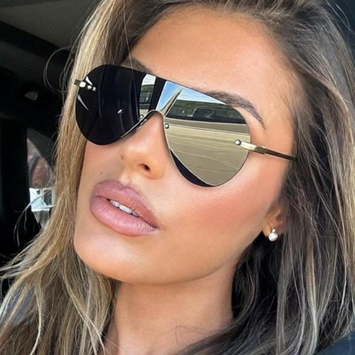 Dame Oversized solbriller i moderne aviator-stil Skanto