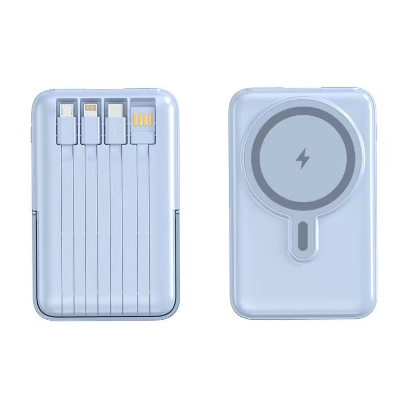 Powerbank med innebygd trådløs ladestasjon og multifunksjonelle tilkoblinger Skanto