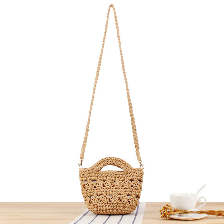 Lekker Makramee Crossbody Bag med Flettet Håndtak Skanto