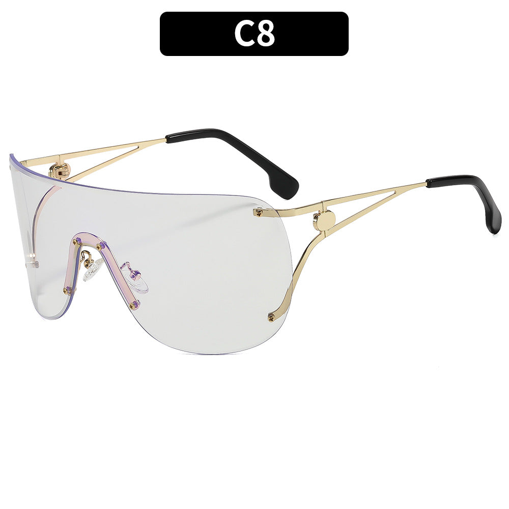 Dame visir-lignende solbrille med elegant metallramme Skanto