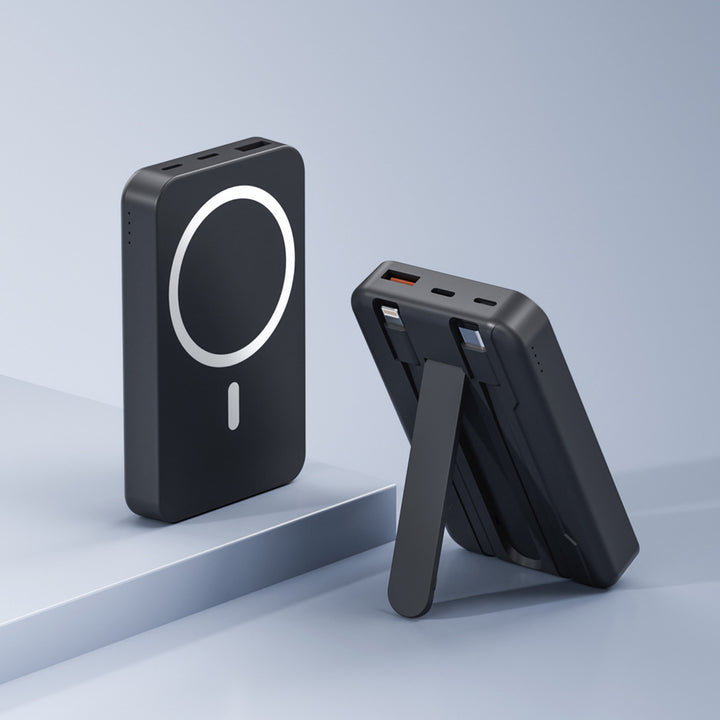 Powerbank med integrert stativ og hurtigladingsfunksjon Skanto