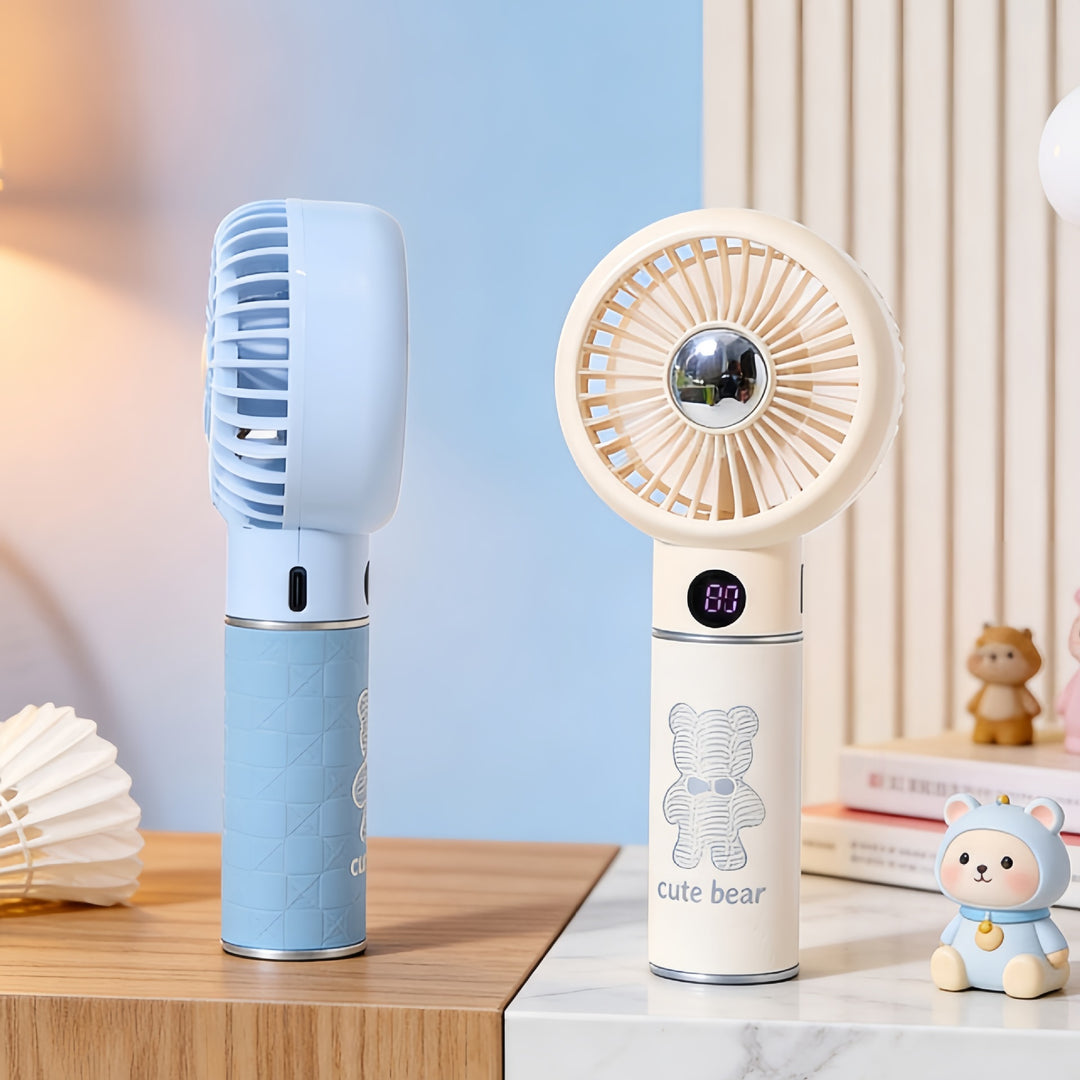 Portable Handheld Fan with Digital Temperature Display and Comfortable Design Skanto
