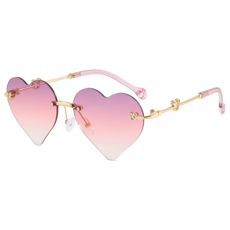 Dame hjerteformet solbrille med speilende linser Skanto