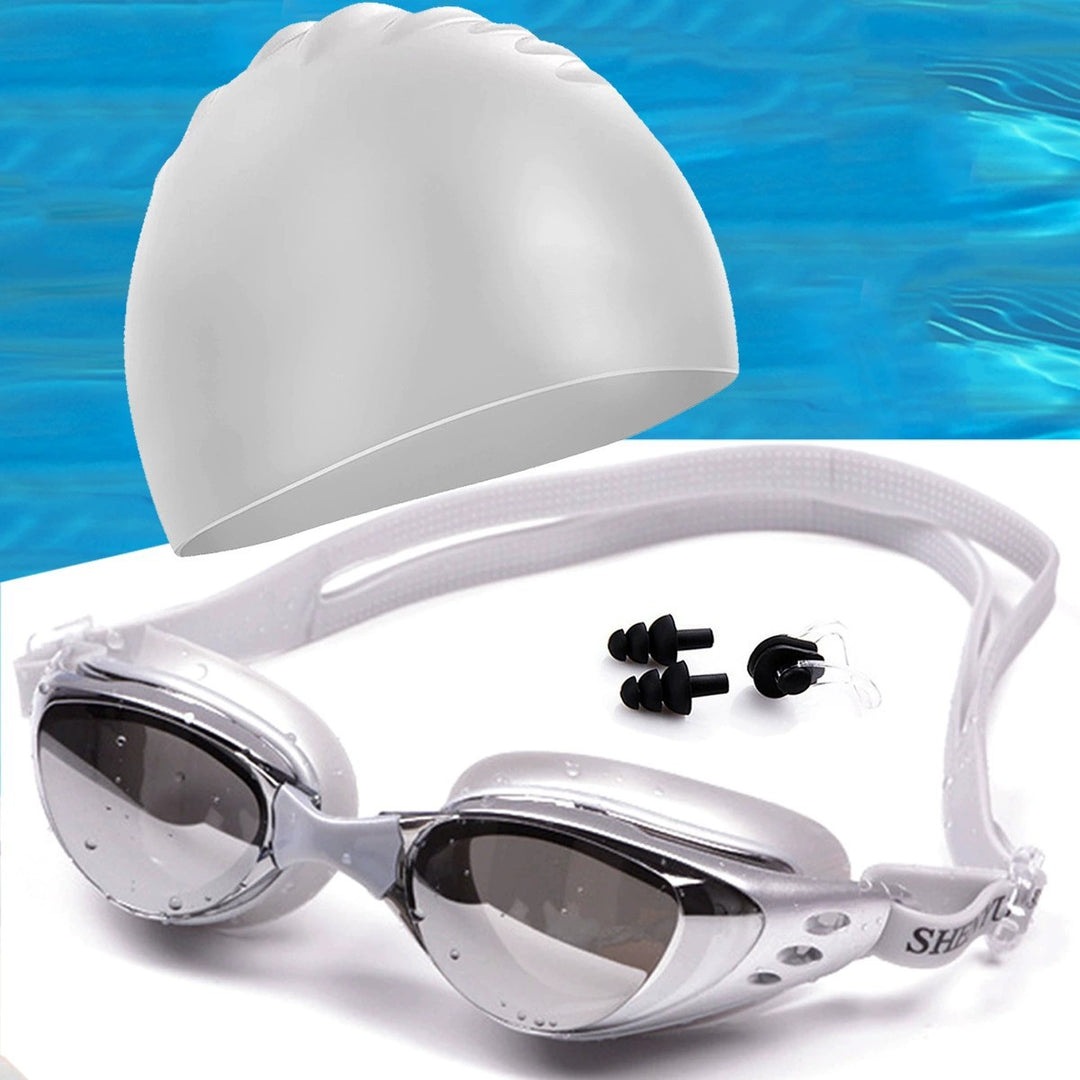 Svømme sett med ergonomisk svømmebrille og silikonhette Skanto