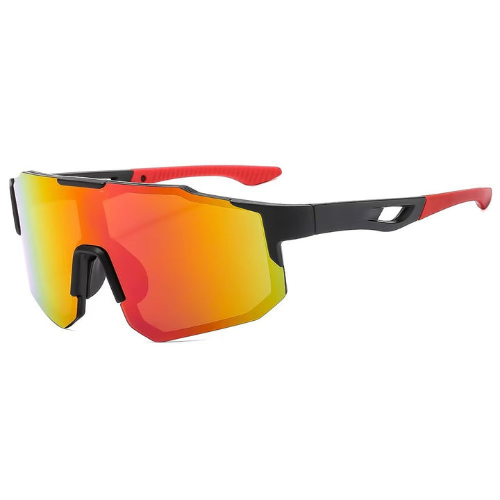 Unisex nan sporty sykkel-solbriller med ett-stykk visir, UV-beskyttelse og gummierte nesepads Skanto