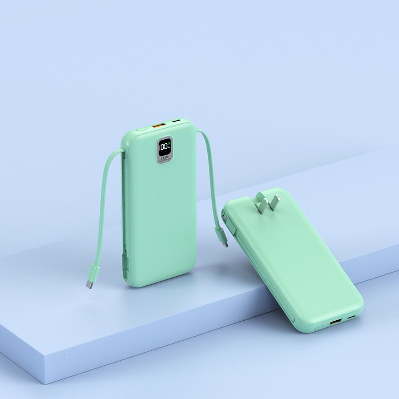 Bærbar Powerbank med integrert ladekabel og LED-display Skanto
