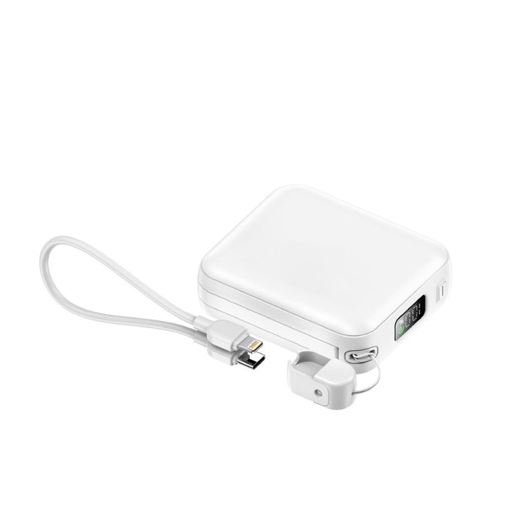 Bærbar powerbank med integrert ladekabel og digitalt display Skanto