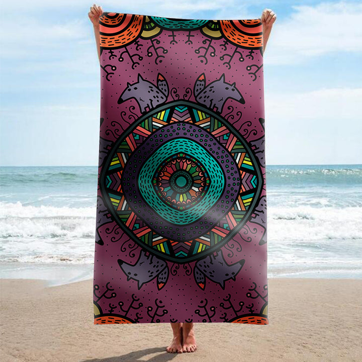 Strandhåndkle med kunstferdig mandala-design Skanto