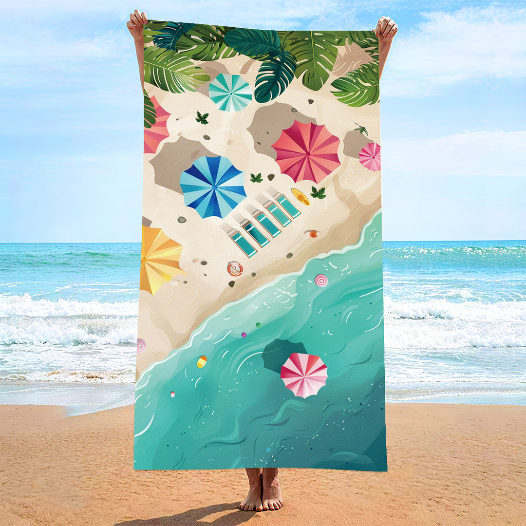 Ladies beach towel with maritime stripe pattern Skanto