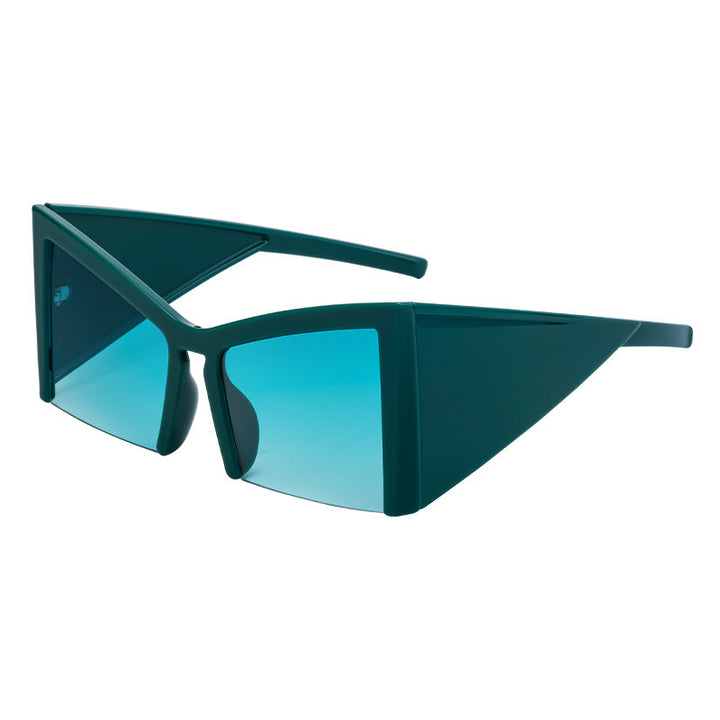 Dame futuristisk solbrille med markant vinkelramme Skanto