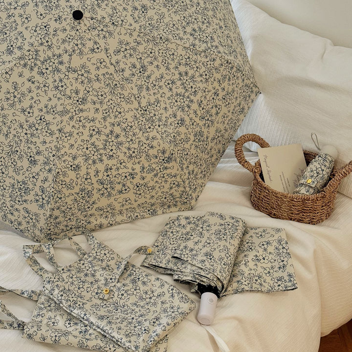 Damer sammenleggbare handleveske med blomstermotiv Skanto