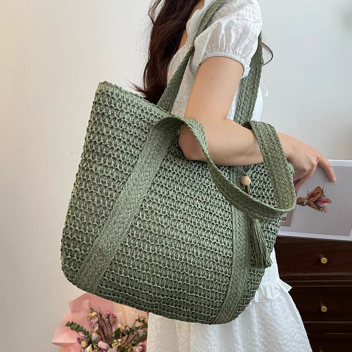 Makramee Tote med Flettet Design Skanto