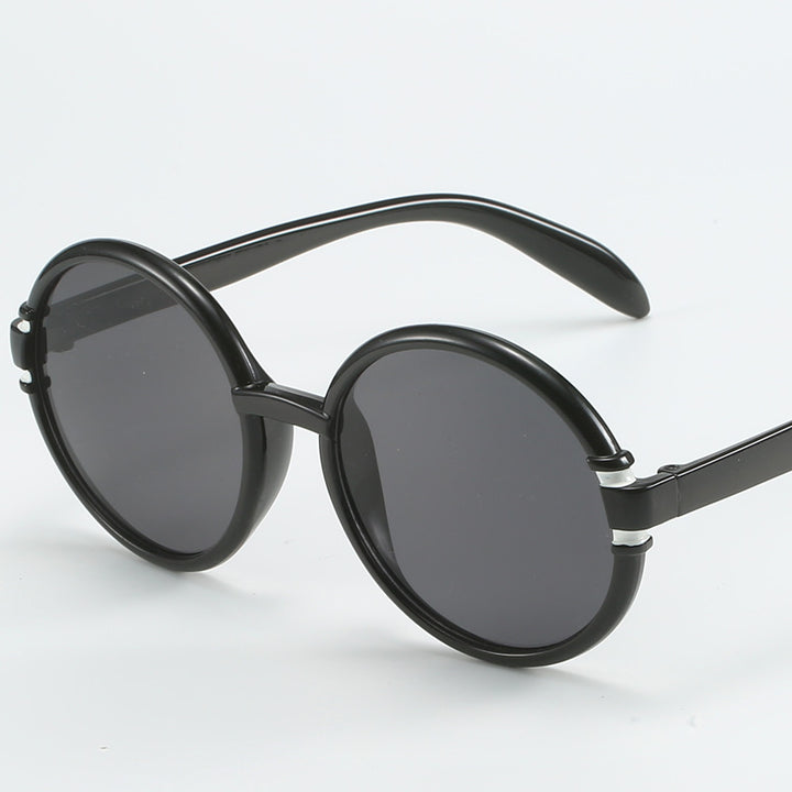 Dame rund solbrille i trendy leopardmønster med UV-beskyttelse Skanto