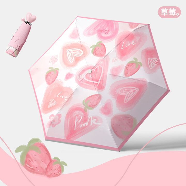 Kvinnenes sammenleggbare paraply med fruktig design Skanto