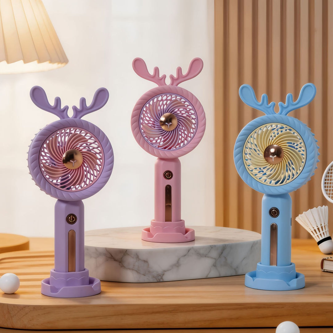 Dame Bærbar Håndvifte med Kreativ Gevirdesign Skanto