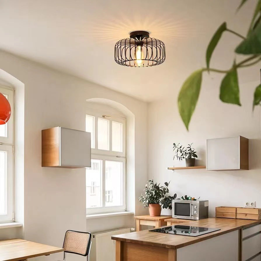 Skanto | Moderne Industriell Fuglebur Taklampe Svart
