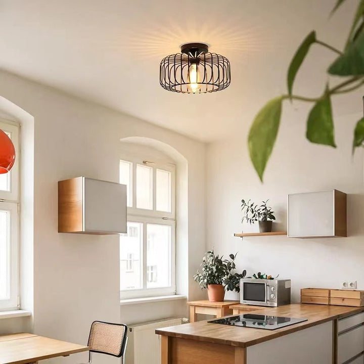 Skanto | Moderne Industriell Fuglebur Taklampe Svart