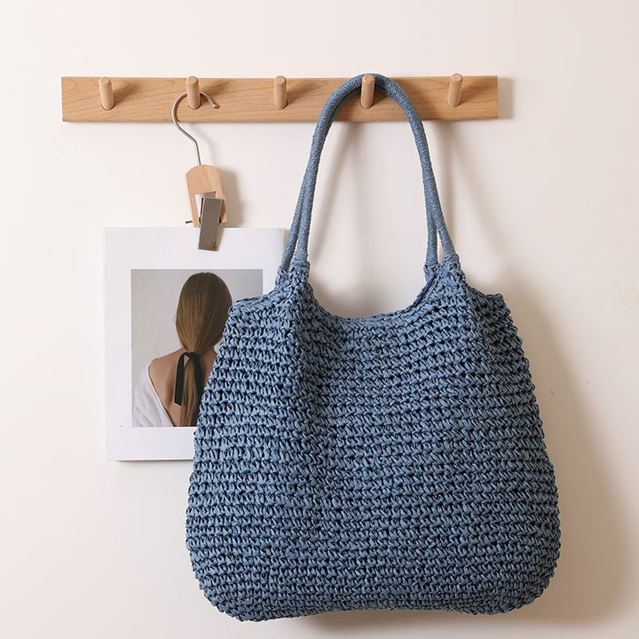 Håndlagd basttote bag med robuste håndtak Skanto